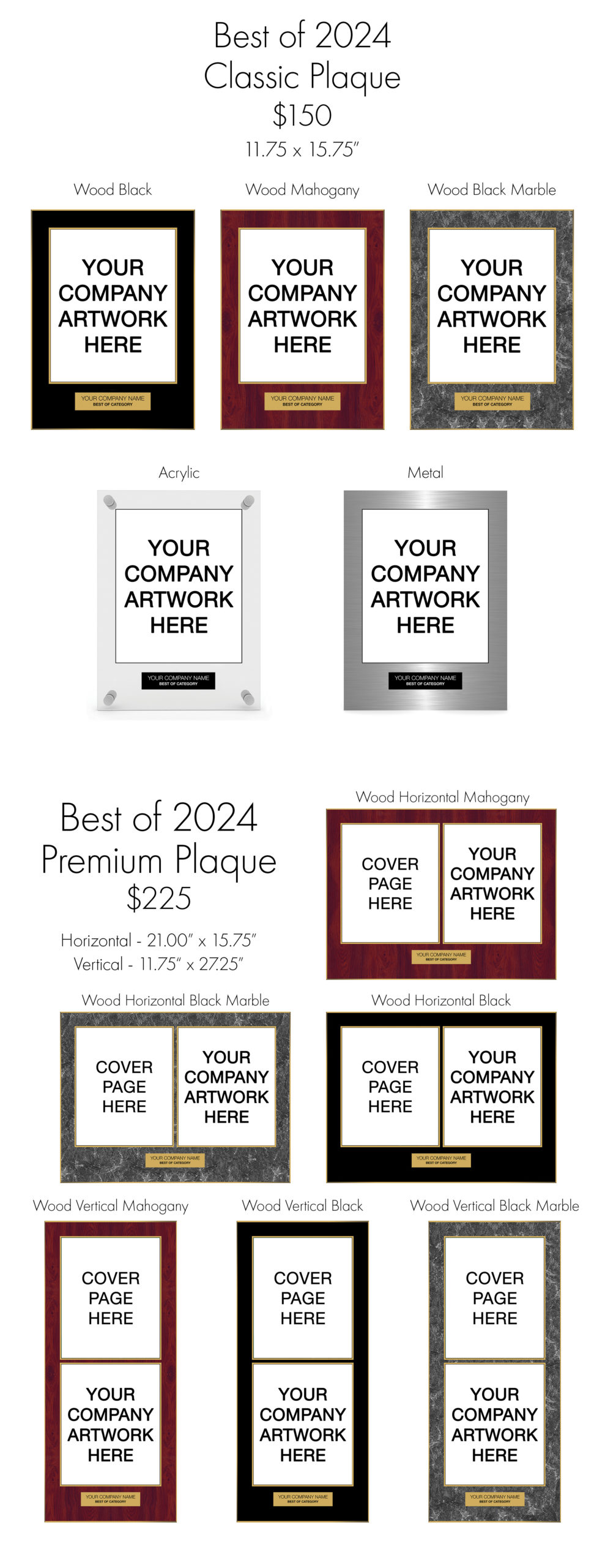 Plaque layouts | Atlanta Best Media